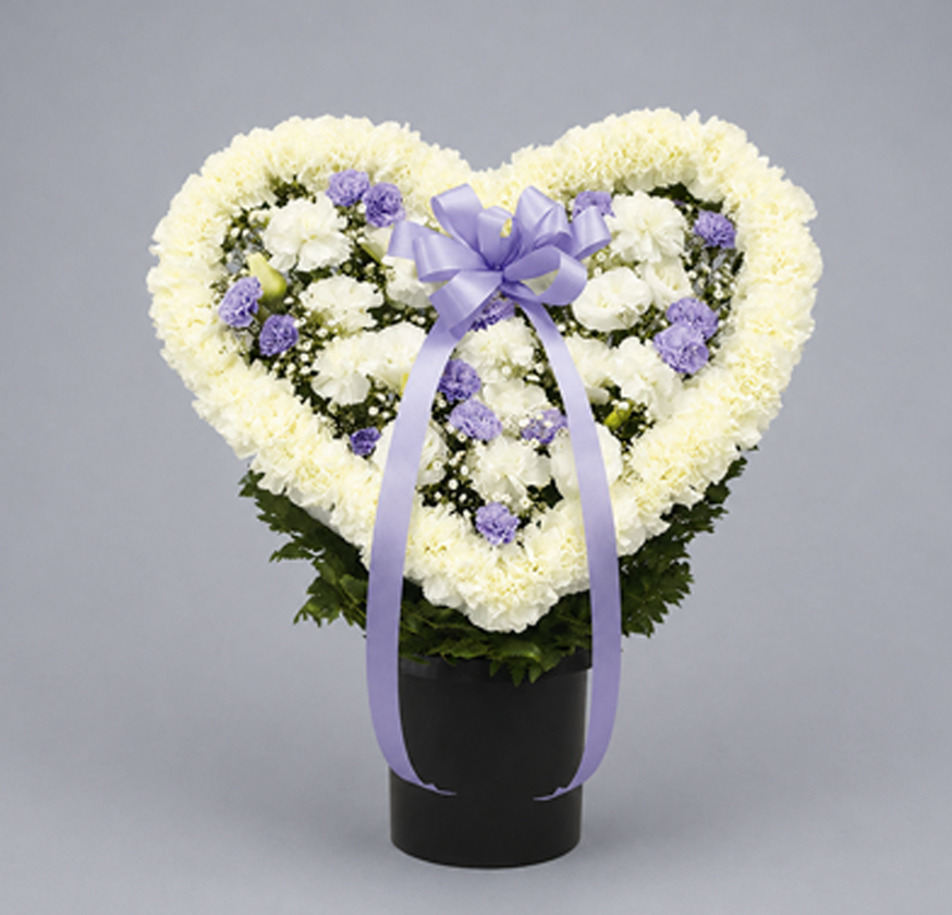 ハート供花 パープル
